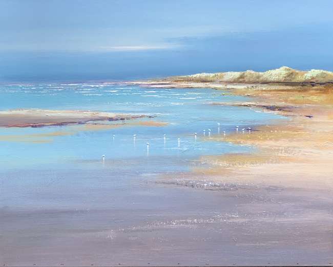 Jan Groenhart - Vogels op het groene strand 