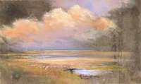 Jan Groenhart - Landschap op oud zeildoek 