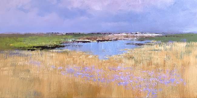 Jan Groenhart - Lila bloemen in het veld 